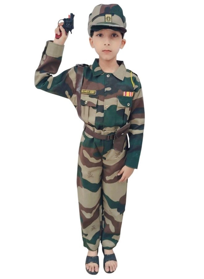 BookMyCostume 6pcs Military Dress for Kids Woodland Print | Independence Day for | Army for | Community Helper Soldier for Patriotic Events for Role Play | 6-7 Years - Image 3